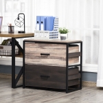 Vinsetto Lateral File Cabinet with 2 Drawers, Hanging Filing Folder, Industrial Home Office Organizer for A4 Letter Legal Size