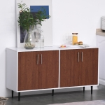 HOMCOM Retro Style Kitchen Sideboard Serving Buffet Storage Cabinet Cupboard with Glass Doors and Drawers, Adjustable Shelves(c-5)