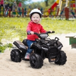 Aosom Kids Ride-on Four Wheeler ATV Car with Real Working Headlights, 6V Battery Powered Motorcycle for 18-36 Months, Black