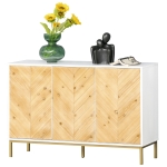 HOMCOM Accent Credenza Hallway Hutch Furniture w/Adjustable Shelves and Push Open Doors