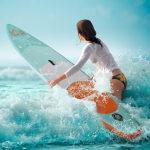 HOMCOM Inflatable 120"L x 30"W x 6"H Ultra-Light (20lbs) SUP for All Skill Levels Everything Included with Stand Up Paddle Board, Adjustable Paddle, Fix Bag, Air Pump, Fin, Backpack Beach Surf Fun Water, Green