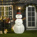 HOMCOM 6ft Tall Giant Outdoor Indoor Inflatable Snowman Christmas Decoration for Lawn with Hat Scarf LED Lights