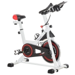 Soozier 17.6 lb Flywheel Indoor Stationary Exercise Bike with LCD Monitor, Adjustable Height & Resistance & Pedal Cage