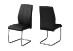 Monarch 2 Piece PU Leather Cantilever Chrome Metal Legged Modern Dining Chair Set - Black