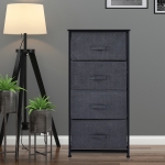 HOMCOM Fabric Dresser Organizer with 4 Drawers Steel Frame Wood Top Storage Tower