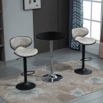 HOMCOM Vintage Bar Stool Set of 2 Faux Leather Adjustable Height Armless Chairs with Swivel Seat, Brown(c-1)