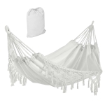 Outsunny Brazilian-Style Cotton Hammock Bed w/ Carrying Bag Indoor Outdoor Use