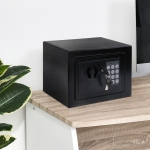 HomCom Small Steel Digital Electronic Safe Box Wall Mount Security Case Cabinet Keypad Lock Home Office Hotel Gun Cash Jewelry Black