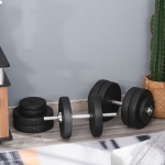 Soozier 110lbs Adjustable Dumbbell Set Weight Fitness Training Exercise - Black (pair)