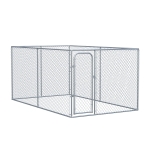 PawHut Outdoor Dog Kennel Galvanized Chain Link Fence Heavy Duty Pet Run House Chicken Coop with Secure Lock Mesh Sidewalls for Backyard Garden 13' x 8' Silver