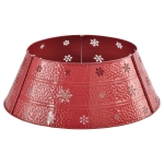 HOMCOM Christmas Tree Collar, Steel Tree Ring Skirt w/ Snowflake, 26" Base, Red