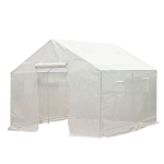 Outsunny 10' x 9.5' x 8' Outdoor Ventilated Portable Walk-In Greenhouse with Durable White PE Mesh Cloth Cover Steel Frame - White