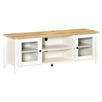HOMCOM 60" TV Console Stand Entertainment Center w/Shelves Cabinets & Cable Holes White