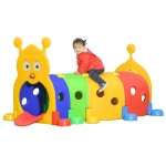 Qaba Caterpillar Tunnel Kids Indoor & Outdoor Toy 3-6 Years Old Multicolor