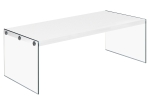 Monarch 44" Modern Tempered Glass Frame Accent Cocktail Coffee Table - Glossy White Finish