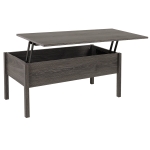 HOMCOM Wood Living Room End Table Furniture With Lift Top Storage Space, Light Grey
