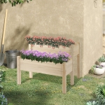 Outsunny 34"x34"x28" 2-Tier Raised Garden Bed Wooden Planter Box for Backyard, Patio to Grow Vegetables, Herbs, and Flowers