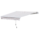 Outsunny 10' x 8' Retractable Sun Shade Patio/Window Awning - Polyester Fabric - Beige