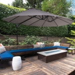 Outsunny Outdoor Double Sided Patio Umbrella Sunshade – Grey