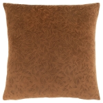 Monarch 18" x 18" Floral Velvet Decorative Throw Pillow (1 pc) - Light Brown