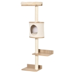 PawHut 4-Level Wall Mounted Cat Tree Activity Play Center w/ Condo, Bed, Scratching Posts