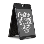 Vinsetto 22” x 28" Plastic Folding A-Frame Sandwich Board Sidewalk Sign with Weighted Tank & Weatherproof Design - Black