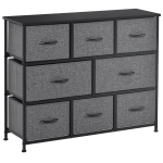 HOMCOM 8 Drawer Dresser Organizer, Fabric dresser tower for Bedroom, Hallway, Dark Grey