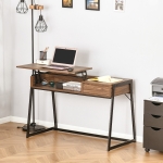 HOMCOM Compact Computer Desk Workstation for Modern Office Study Writing with Drawer Storing Box, Home Furniture, Natural