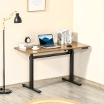 Vinsetto Electric Height Adjustable Standing Desk Sit Stand Desk with Large Desktop, Motor, Stand up Desk for Home Office, Natural
