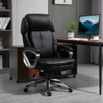 Vinsetto High Back Executive Office Chair Ergonomic Task Seat PU Leather Swivel Computer Office Chair for Office with Padded Armrests, Adjustable Height, Black