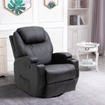 HOMCOM Massage Recliner Vibrating Recliner with Remote