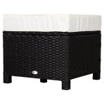 Outsunny Contemporary PE Wicker Footrest with Waterproof Polyester Fabric for Outdoor Use