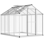 Outsunny Stable Outdoor Walk-In Garden Greenhouse with Roof Vent for Plants, Herbs & Vegetables,8' L x 6.25' W x 6.4'H