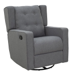 HomCom Linen Fabric Swivel Recliner Sofa Chair - Grey