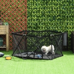 PawHut Folding Portable Pet Playpen Soft Dog Cat Puppy Exercise Kennel Pen Crate with Carrying Bag Indoor Outdoor Black