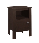 Monarch Versatile Wood Grain Storage Accent End Table Night Stand Cabinet - Cappuccino Brown Finish