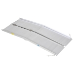 HOMCOM Textured Aluminum Folding Wheelchair Ramp, Portable Threshold Ramp 6', for Scooter Steps Home Stairs Doorways