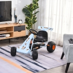 Aosom Pedal Powered Kids Go Kart Children 4 Wheel Ride on Car Cute Style with Adjustable Seat, Handbrake and Shift Lever Outdoor Racer Pedal Car for 3-6 years old Boys and Girls