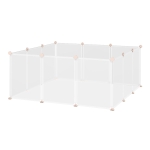 PawHut Pet Playpen DIY Small Animal Cage Open Enclosure Portable Plastic Fence 12 Panels for Kitten Bunny Chinchilla Guinea Pig White