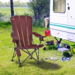 Outsunny Camping Folding Chair Portable Lawn Chair w/ Storage Pocket & Cup Holder Compact and Sturdy in a Bag for Outdoor, Beach, Picnic, Hiking, Travel, Wine Red