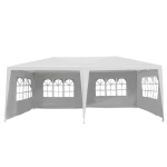 Outsunny 10' x 20' Gazebo Canopy Tent with 4 Removable Window Side Walls - White