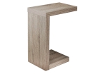 Monarch 24" Modern Hollow Core Wood Grain-Look Accent C-Shape Snack Side End Table - Dark Taupe Finish