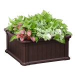 Outsunny 2' x 2' x 1' Raised Garden Bed, Planter Box for Flowers, Herbs Outdoor Backyard with Easy Assembly - Brown
