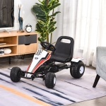 Aosom Pedal Go Kart Children Ride on Car Racing Style with Adjustable Seat, Plastic Wheels, Handbrake and Shift Lever, Black