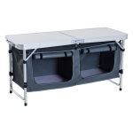 Outsunny 48" Aluminum Portable Picnic Folding Camping Camp Table with Carrying Handle and Storage Organizer
