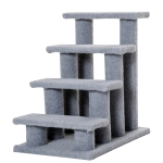 PawHut 25" 4-Step Multi-Level Carpeted Cat Scratching Tree Kitty Activity Center Post Tower Condo Pet Stairs Furniture with Toy - Grey