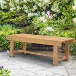 Outsunny Rustic Wood Wheel Outdoor Garden Bench for 2-People with a Unique Wheel Design on the Legs & Durable Build(c-1)