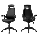 Monarch Ergonomic Multi Position Swivelling Leather-look High Back Executive Office Chair - Black