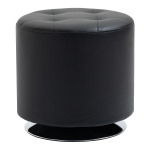 HOMCOM 360° Swivel Foot Stool Round PU Ottoman w/ Thick Padding and Solid Steel Base