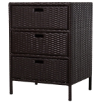 Outsunny 32" Poolside Rattan Wicker Patio Organizer Storage Cabinet with 3 Large Drawers & Weather-Fighting Materials